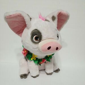 Disney Store Moana PUA‎ Plush Pig with flower lie Stuffed Animal Large 14"